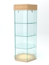 Витрина "ИСТРА" настольная шестигранная №5-1 с фризом (закрытая, задняя стенка - стекло) , Бук Бавария