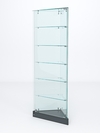 Витрина стеклянная "ИСТРА" угловая №501ХП-У трехгранная (с дверками, бока - стекло), Темно-Серый