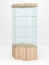 Витрина стеклянная "ИСТРА" угловая №17 шестигранная (с дверкой, задние стенки - стекло), Дуб Сонома