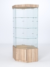 Витрина стеклянная "ИСТРА" угловая №117 шестигранная (без дверки, задние стенки - стекло), Дуб Сонома