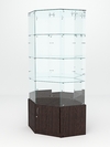 Витрина стеклянная "ИСТРА" угловая №120 шестигранная (без дверки задние стенки - зеркало), Дуб Венге
