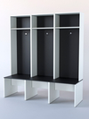 Комплект шкафов для раздевалок "СПОРТ" №1, Белый и Черный