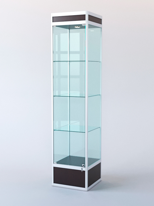 Витрина для музеев вооруженных сил "ЭКСПОНАТ" №3-2 (задняя стенка стекло) Дуб Венге
