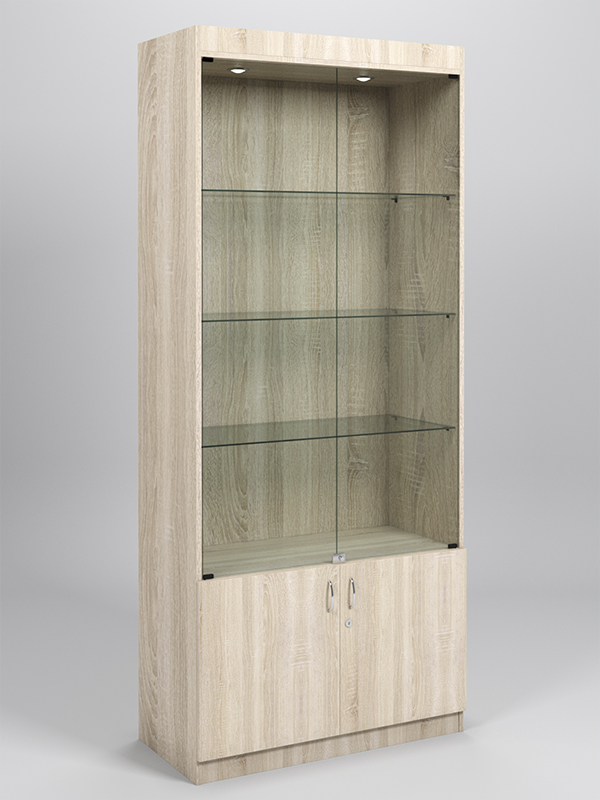 Витрина №1-1 (с дверками, задняя стенка - ДВП) Дуб Сонома