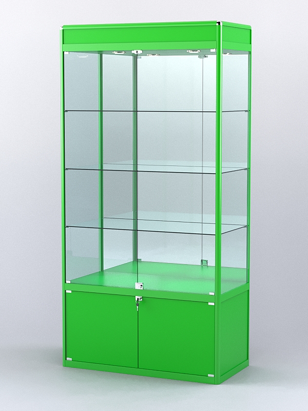 Витрина "АЛПРО" №1-500-3 (задняя стенка - зеркало)  Зеленый