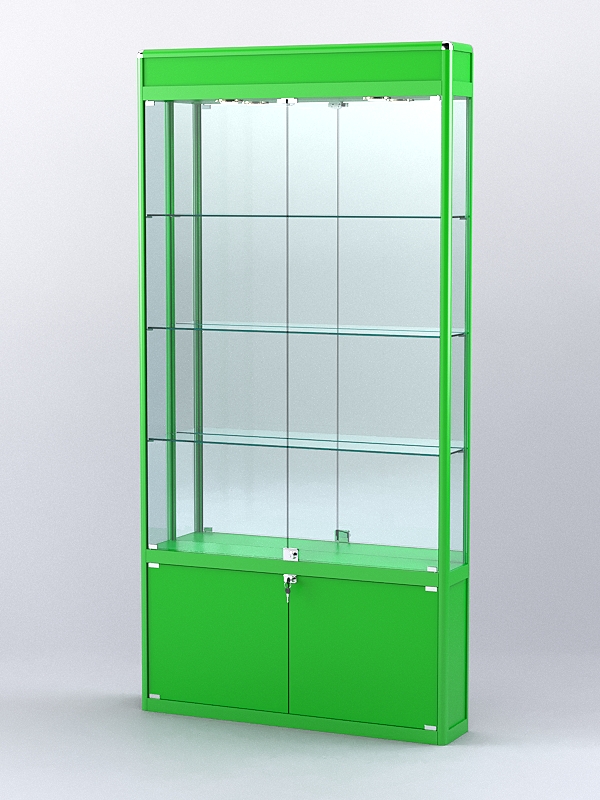 Витрина "АЛПРО" №1-200-3 (задняя стенка - зеркало)  Зеленый