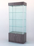 Витрина "ЛЮКС" №5 с подсветкой (задняя стенка - стекло) Флитвуд серая лава H3453 ST22