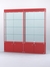 Витрина "АЛПРО" №1-2м-200-2 (задняя стенка - стекло) Красный
