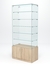 Витрина стеклянная "ИСТРА" №605 (без дверок, задняя стенка - стекло)  Дуб Сонома