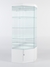 Витрина стеклянная "ИСТРА" угловая №14 пятигранная (с дверкой, задние стенки - зеркало) Белый