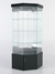 Витрина стеклянная "ИСТРА" угловая №119 шестигранная (без дверки, задние стенки - зеркало) Черный