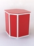 Прилавок из профиля угловой шестигранный №1 (без дверок) Красный + Белый