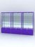 Витрина "АЛПРО" №2-3м-300-3 (задняя стенка - зеркало)  Фиолетовый