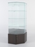 Витрина стеклянная "ИСТРА" угловая №16 пятигранная (с дверкой, задние стенки - зеркало) Дуб Венге