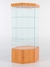 Витрина стеклянная "ИСТРА" угловая №17 шестигранная (с дверкой, задние стенки - стекло) Вишня