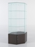 Витрина стеклянная "ИСТРА" угловая №118 шестигранная (без дверки, задние стенки - стекло) Дуб Венге