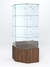 Витрина стеклянная "ИСТРА" угловая №16 пятигранная (с дверкой, задние стенки - зеркало) Орех