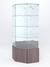 Витрина стеклянная "ИСТРА" угловая №16 пятигранная (с дверкой, задние стенки - зеркало) Ясень Анкор