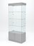 Витрина стеклянная "ИСТРА" №101 (без дверок, задняя стенка - стекло)  Серый