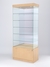 Витрина стеклянная "КРИСТАЛЛ" №603 (без дверок, задняя стенка - зеркало) Бук Бавария