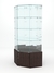 Витрина стеклянная "ИСТРА" угловая №20 шестигранная (с дверкой, задние стенки - зеркало) Дуб Венге