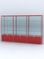 Витрина "АЛПРО" №2-3м-500-2 (задняя стенка - стекло) Красный