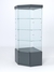 Витрина стеклянная "ИСТРА" угловая №13 пятигранная (с дверкой, задние стенки - стекло) Темно-Серый
