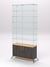 Витрина стеклянная "ПРИМА КЛАССИК" №33 (с дверками, задняя стенка - стекло)  Грейвуд и Дуб золотистый