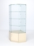 Витрина стеклянная "ИСТРА" угловая №115 пятигранная (без дверки, задние стенки - стекло) Крем Вайс