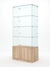 Витрина стеклянная "КРИСТАЛЛ" №105 (без дверок, задняя стенка - стекло) Дуб Сонома