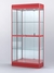 Витрина "АЛПРО" №3-400-3 (задняя стенка - зеркало)  Красный