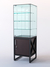 Витрина стеклянная "ЛОФТ СТИЛЬ" островная №306 (с дверкой, фасад - стекло) Дуб Венге