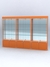 Витрина "АЛПРО" №1-3м-200-3 (задняя стенка - зеркало)  Оранжевый