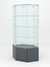 Витрина стеклянная "ИСТРА" угловая №18 шестигранная (с дверкой, задние стенки - стекло) Темно-Серый