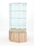 Витрина стеклянная "ИСТРА" угловая №20 шестигранная (с дверкой, задние стенки - зеркало) Дуб Сонома