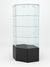 Витрина стеклянная "ИСТРА" угловая №118 шестигранная (без дверки, задние стенки - стекло) Черный