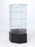 Витрина стеклянная "ИСТРА" угловая №116 пятигранная (без дверки, задние стенки - зеркало) Черный