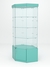 Витрина стеклянная "ИСТРА" угловая №17 шестигранная (с дверкой, задние стенки - стекло) Тиффани Аква