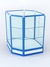 Прилавок из профиля угловой шестигранный №4 (с дверками) Белый + Делфт голубой
