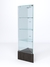 Витрина стеклянная "ИСТРА" угловая №12-У трехгранная (с дверками, бока - зеркало) Грейвуд