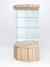Витрина стеклянная "ИСТРА" угловая №14 пятигранная (с дверкой, задние стенки - зеркало) Дуб Сонома