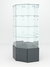 Витрина стеклянная "ИСТРА" угловая №120 шестигранная (без дверки задние стенки - зеркало) Темно-Серый