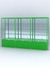 Витрина "АЛПРО" №2-3м-500-3 (задняя стенка - зеркало)  Зеленый