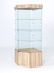 Витрина стеклянная "ИСТРА" угловая №13 пятигранная (с дверкой, задние стенки - стекло) Дуб Сонома