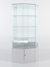 Витрина стеклянная "ИСТРА" угловая №120 шестигранная (без дверки задние стенки - зеркало) Серый