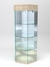 Витрина "ИСТРА" настольная шестигранная №6-1 с фризом (закрытая, задняя стенка - зеркало)  Дуб Сонома