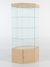 Витрина стеклянная "ИСТРА" угловая №17 шестигранная (с дверкой, задние стенки - стекло) Бук Бавария