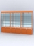 Витрина "АЛПРО" №1-3м-400-3 (задняя стенка - зеркало)  Оранжевый