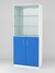Витрина для аптек №3-3 задняя стенка зеркало Белый-Делфт голубой