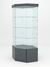 Витрина стеклянная "ИСТРА" угловая №17 шестигранная (с дверкой, задние стенки - стекло) Темно-Серый